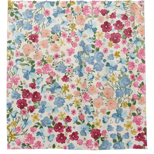 Blooming midsummer meadow seamless pattern. Plant  (Front)