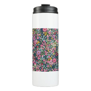 Blooming midsummer meadow seamless pattern. Plant  Thermal Tumbler