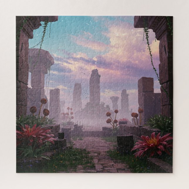 Blooming Mystic Garden at Mystic Temple Jigsaw Puzzle (Vertical)