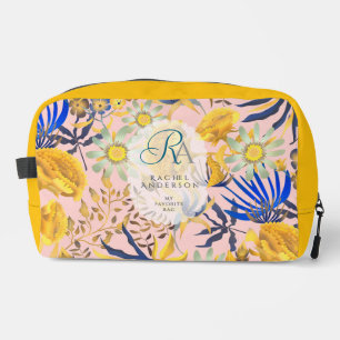 Blooming Mystical Floral Monogram Beige Dopp Kit