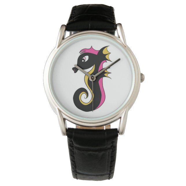 Blooming Neon Seahorse Watch (Front)