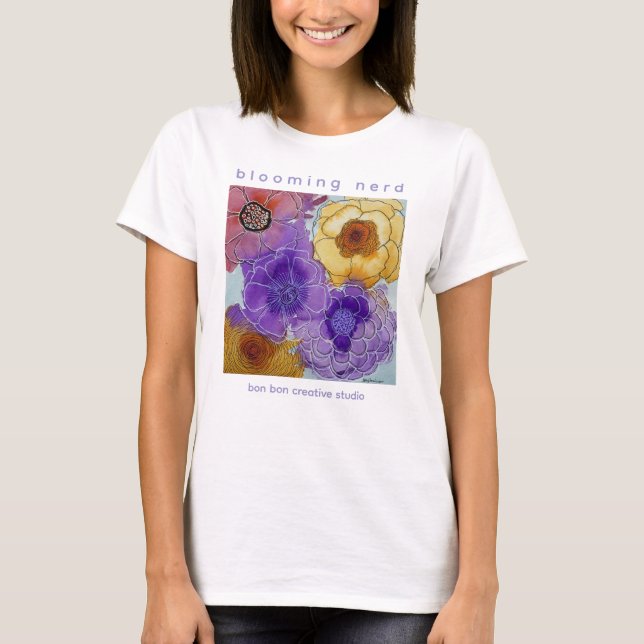 Blooming Nerd & Flowers Tee (Front)