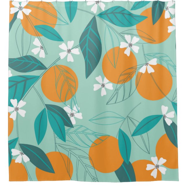 Blooming oranges in leaves. illustration (Front)