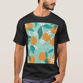 Blooming oranges, leaves, vintage art. T-Shirt