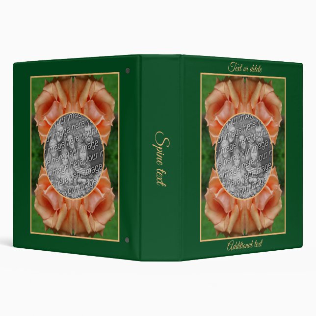Blooming Peach Rose Frame Create Your Own Photo Binder (Background)