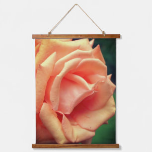 Blooming Peach Rose Hanging Tapestry