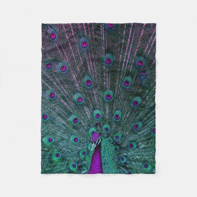 BLOOMING PEACOCK FLEECE BLANKET (Front)