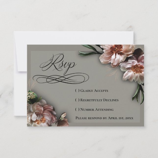 Blooming Peonies RSVP Card (Front)