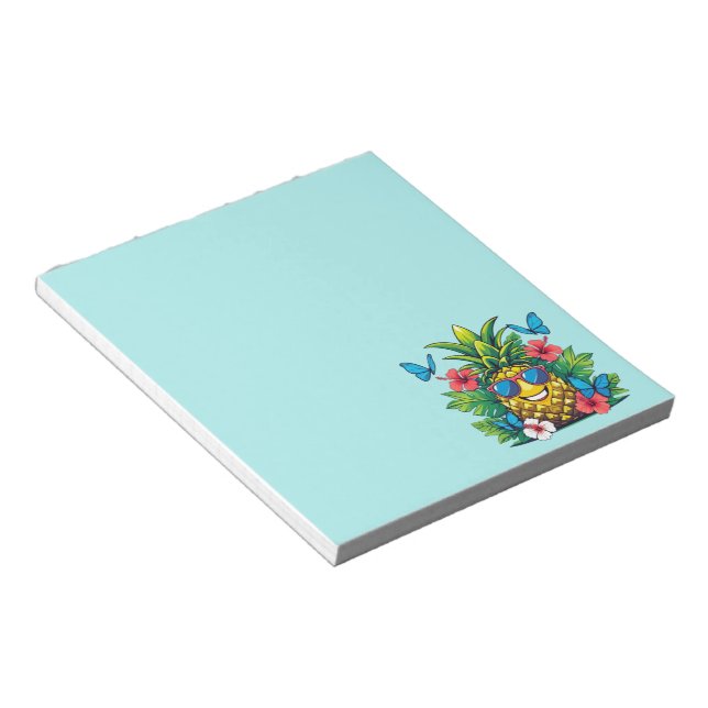 Blooming Pineapple Butterfly Hibiscus Notepad (Angled)