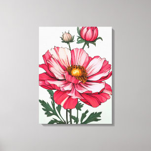 Blooming Pink Daisy Cheerful Floral Design Canvas Print