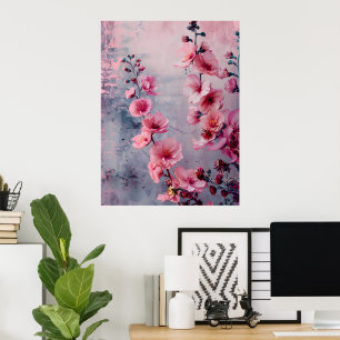 Blooming Pink Flowers Poster