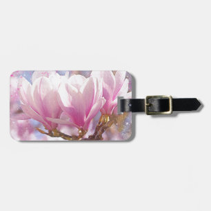 Blooming Pink Purple Magnolia - Spring Flower Luggage Tag