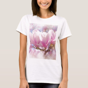 Blooming Pink Purple Magnolia - Spring Flower T-Shirt