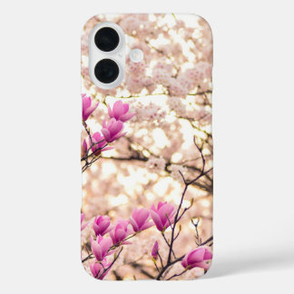 Blooming Pink Purple Magnolias Spring Flower iPhone 16 Case