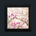 Blooming Pink Purple Magnolias Spring Flower Gift Box<br><div class="desc">Lovely Flower Art Photos and Pictures - Blossoming Pink Magnolia</div>