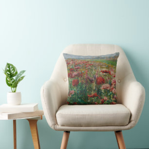 Blooming Poppies – Olga Wisinger-Florian Throw Pillow