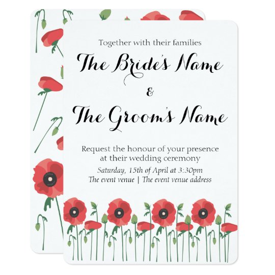 Blooming Poppy Field Wedding Invitation