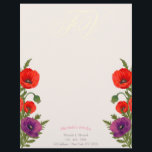 Blooming Poppy Monogram Floral Business Letterhead<br><div class="desc">A simple,  vibrant,  and colourful poppy flower-themed letterhead with an unintrusive,  customizable monogram. Perfect for florists or anyone who wants to add a pinch of Spring to their office supplies.</div>