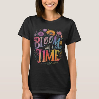 Blooming Potential: Woman' Black T-shirt 