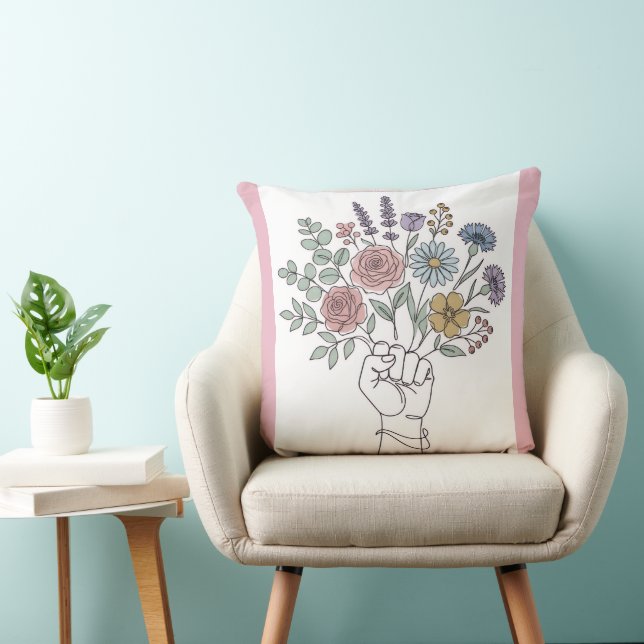 Blooming Power Throw Pillow (Chair)