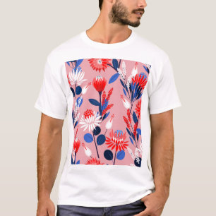 Blooming Protea: Botanical Garden Pattern T-Shirt