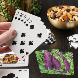Blooming Purple Dragon Lily Floral Playing Cards