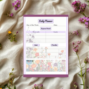 Blooming Purple Garden _ Daily Planner Notepad