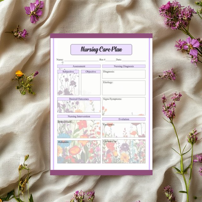 Blooming Purple Garden _ Nursing Care Plan Notepad (Creator Uploaded)