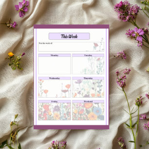 Blooming Purple Garden_ This Week Notepad