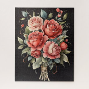 Blooming Rose Aquarelle Jigsaw Puzzle