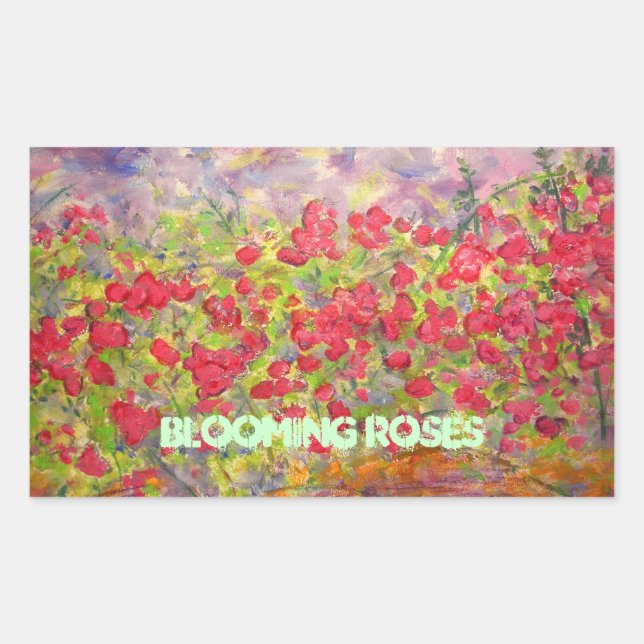 blooming roses art sticker (Front)