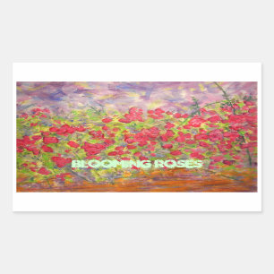 blooming roses art sticker