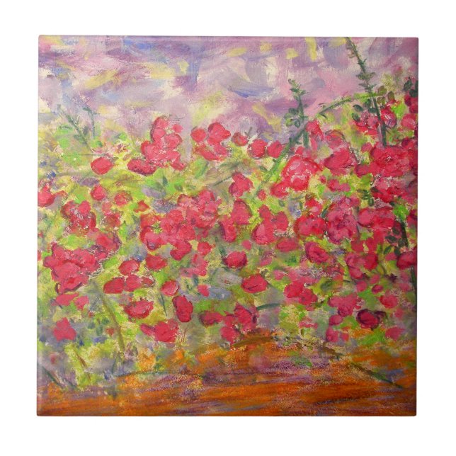 blooming roses art tile (Front)