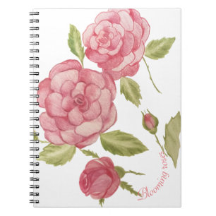 Blooming roses in watercolor stains Mouse pad Door Notebook