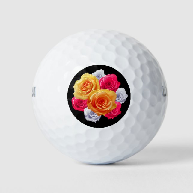 Blooming Roses Motif Golf Balls (Front)