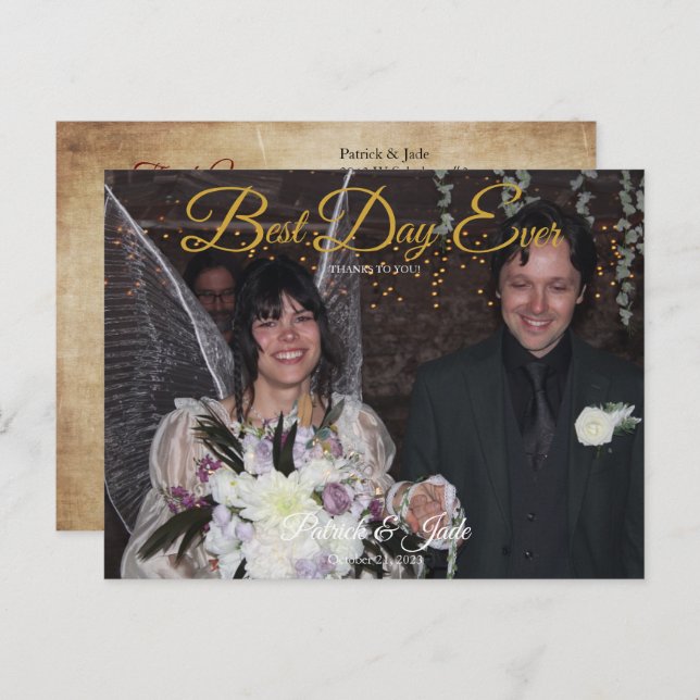 Blooming Roses Photo Thank You Postcard (Front/Back)