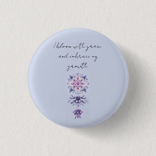 Blooming Serenity Mandala Badge 1 Inch Round Button
