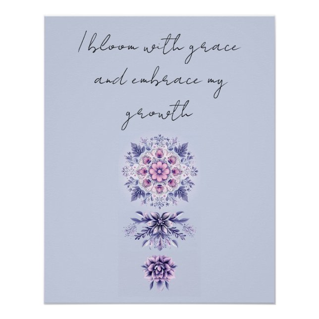 Blooming Serenity Mandala Glossy Poster (Devant)