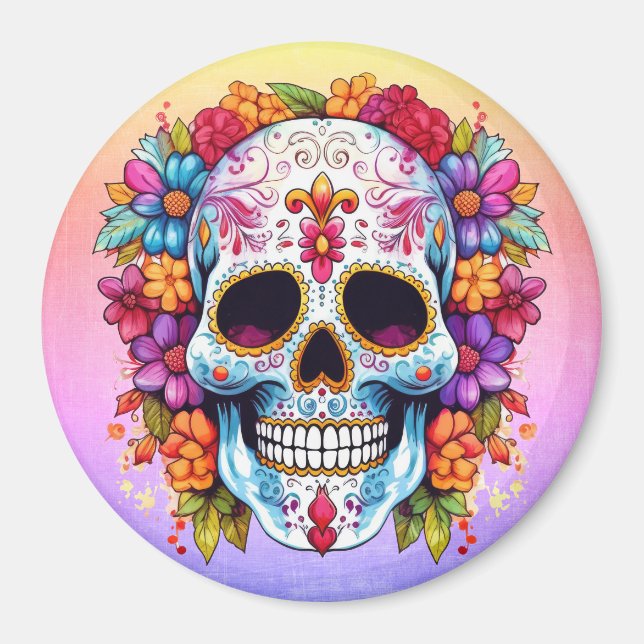 Blooming Skull Magnet (Front)