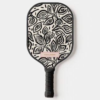 Blooming Spring Floral Monogrammed Pickleball Paddle