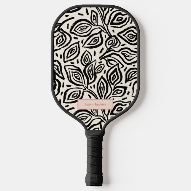 Blooming Spring Floral Monogrammed Pickleball Paddle (Back)