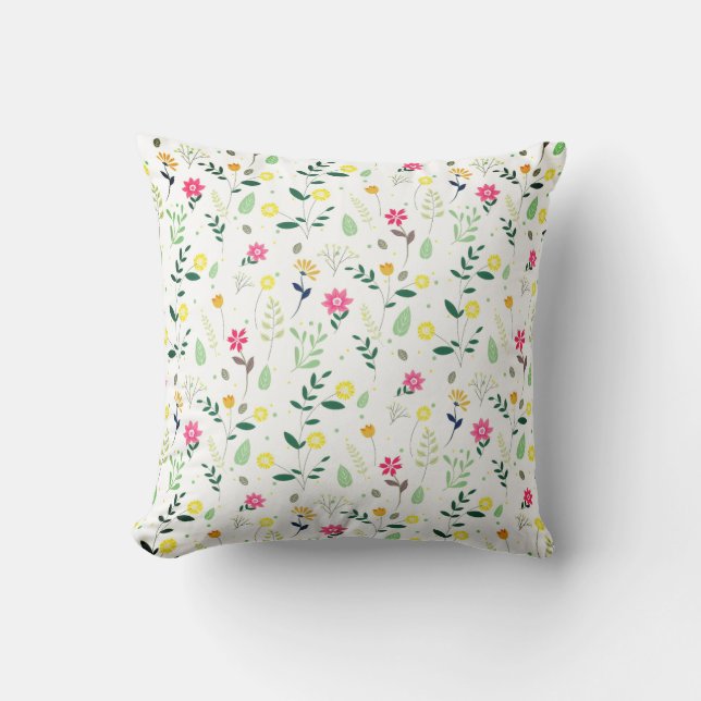 Blooming Spring Whispers With White Petals Throw Pillow (Front)