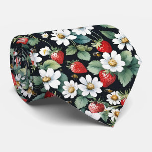 Blooming Strawberry Patch Tie