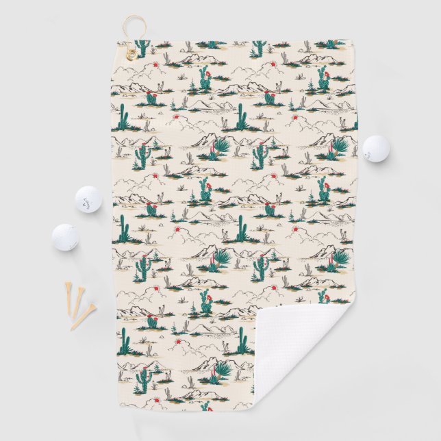 Blooming Succulents Pattern Golf Towel (InSitu)