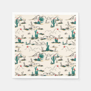 Blooming Succulents Pattern Napkin