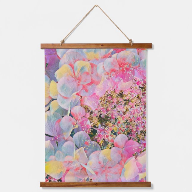 Blooming Summer Hydrangea Flower Hanging Tapestry (Front)