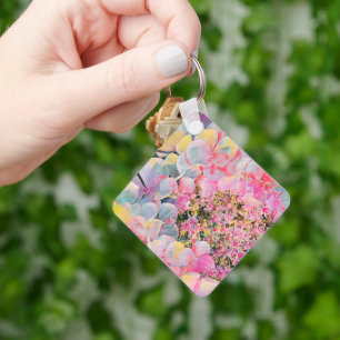 Blooming Summer Hydrangea Flower Keychain
