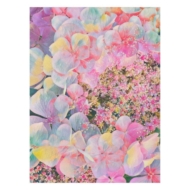Blooming Summer Hydrangea Flower Tablecloth (Front)