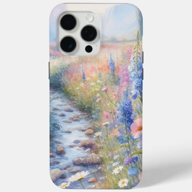 Blooming Tranquility: Scenic Floral Landscape  Case-Mate iPhone Case (Back)