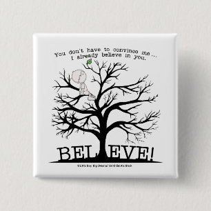 Blooming Tree 2 Inch Square Button